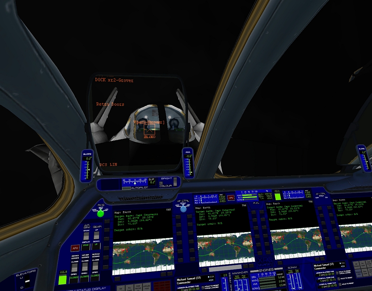 2 XR2s Achieve dock on orbit. 3rd XR2 is stationkeeping at 2 o'clock.