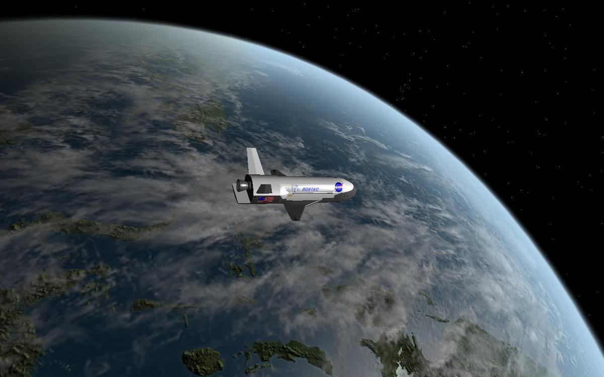 Boeing X-37a (Liber's) in orbit with 430 kg. fuel still in reserve.