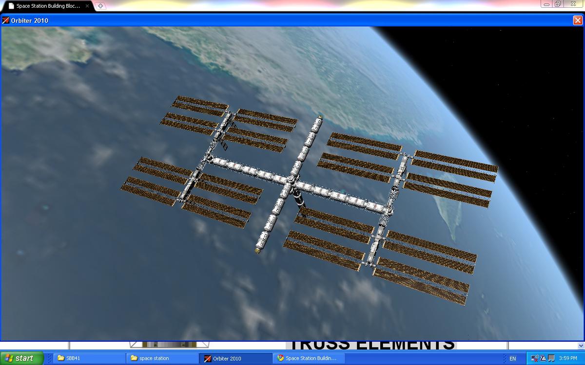 stage2 - More hab-modules added. The station's 'double winged' silhouette clearly visible here.