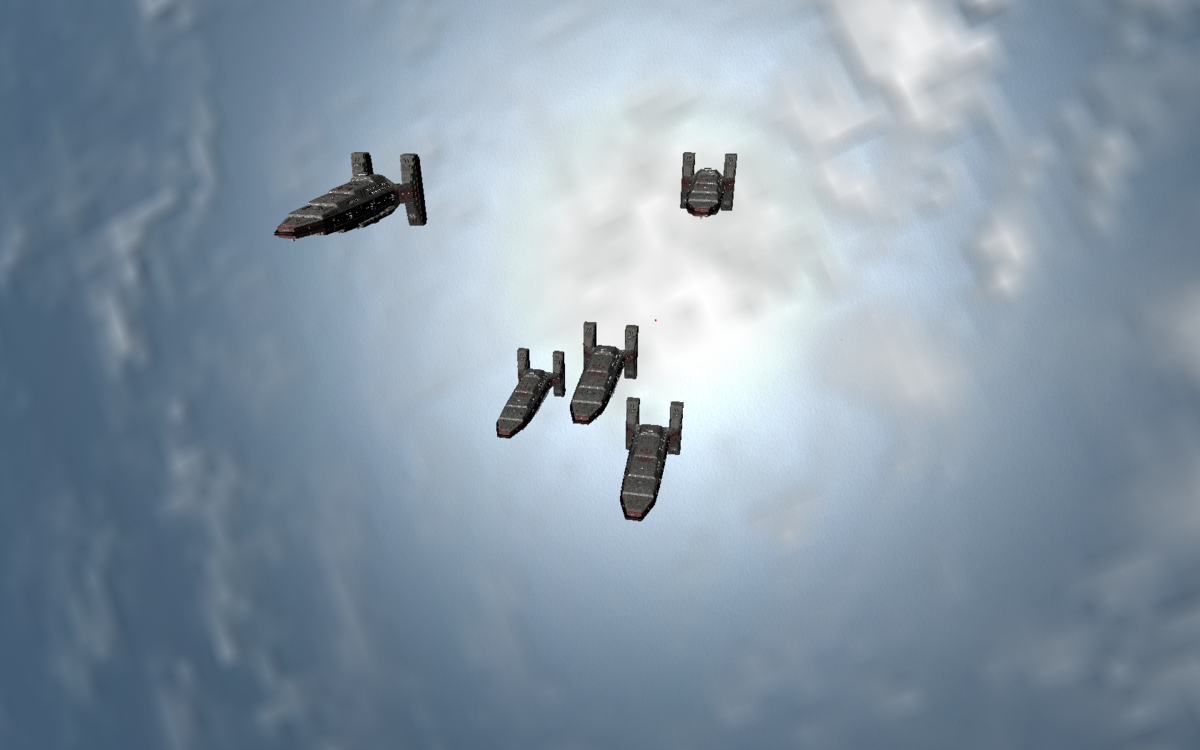 The First Earth Defence fleet in loose formation