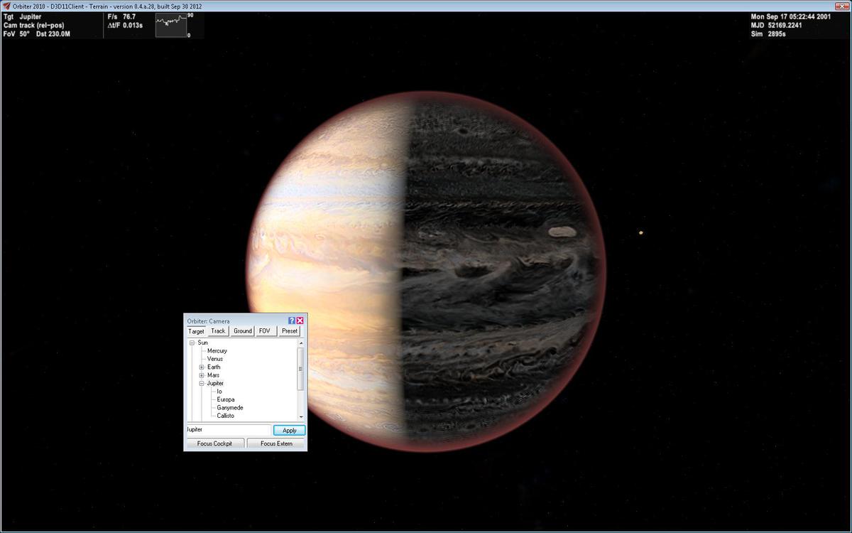 this is the light side of Jupiter (the night side is on the far side) so half of the day side's diffuse texture is being rendered as night