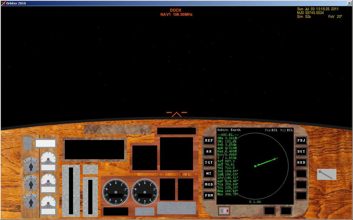 Unfinished cockpit screen shot
- final version with all will have engravings and reworked graphics to look more three-dimensional and "hand-made".